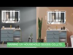 LEDミラーが付いている床のタイプ3引出しの浴室の虚栄心のキャビネット